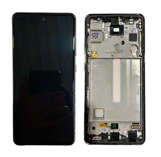 LCD ekrāns Samsung A528 A52S 2021 ar skārienekrānu un rāmi Awesome Purple / Violet oriģināls (service pack)
