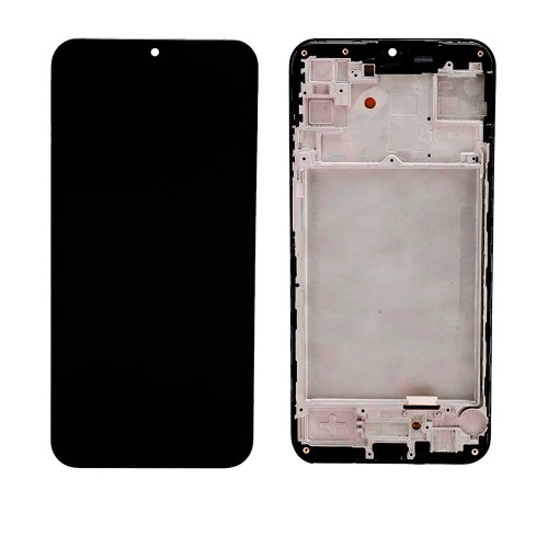 LCD displejs saderīgs ar Samsung A155 A15 4G / A156 A15 5G melns ar rāmi HQ