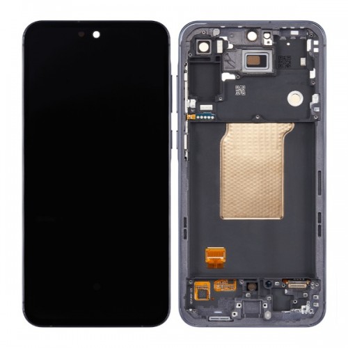 LCD displejs saderīgs ar Samsung A556 A55 5G ar rāmi / Navy / HQ