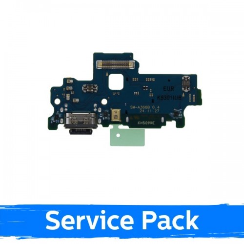 Uzlādes porta savienotājs saderīgs ar Samsung A366 A36 5G ar flex / Plata (Service Pack)