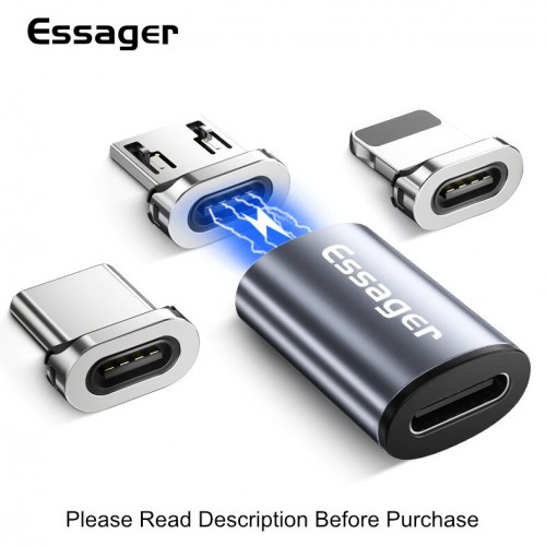 Adapteris Essager "SquareL" sudrabs (In: MAGNET / Out: Lightning)