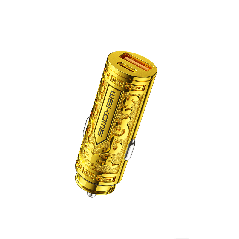 WEKOME WP-C37 Sakin Series - USB-C & USB-A Fast Charging PD 20W auto lādētājs (zeltains)