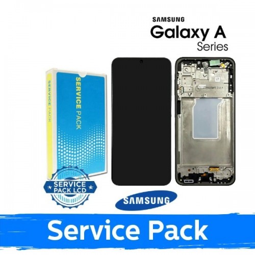 LCD displejs saderīgs ar Samsung A266 A26 5G ar rāmi / balts / (Service Pack)