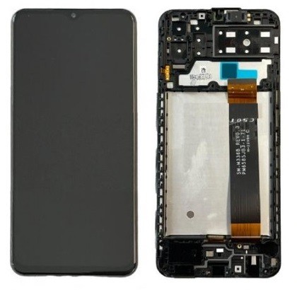 LCD screen Samsung A135 A13 4G 2022 ar touch screen un frame Melns original (service pack)