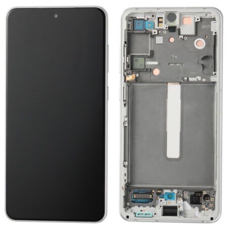 LCD screen Samsung G990 S21 FE 5G ar touch screen un frame Balts original (service pack)