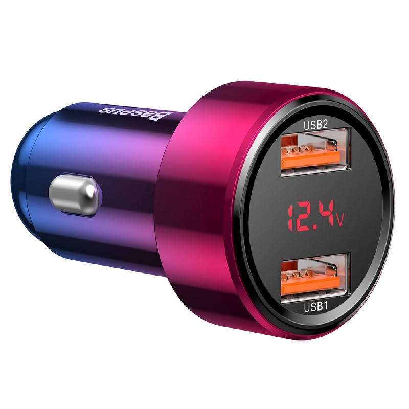 Auto lādētājs Baseus (CCMLC20A-09) (2xUSB; 45W; 6A) sarkans