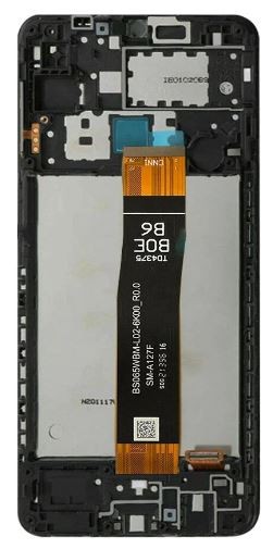 LCD screen Samsung A127 A12s 2021 ar touch screen un frame Melns original (service pack)