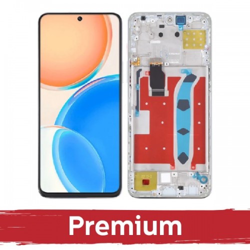 LCD displejs saderīgs ar Huawei Honor X8 (4G) ar rāmi / sudrabs / OEM