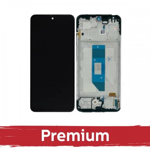 LCD displejs saderīgs ar Xiaomi Redmi Note 14S ar rāmi / Midnight melns / OEM