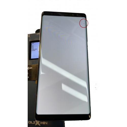 LCD displejs, saderīgs ar Samsung N950 Note 8 ar rāmi / Orhideju pelēks / (Atjaunots: Telemax) (ar defektiem 1)