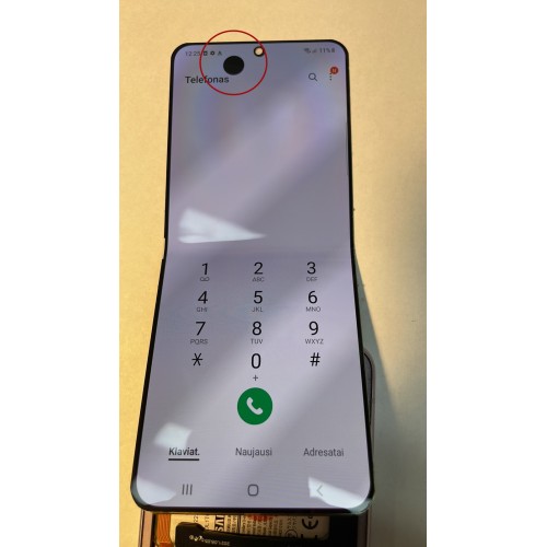 LCD displejs, saderīgs ar Samsung F711 Z Flip3 melns (ar defektiem 1) (NF versija)