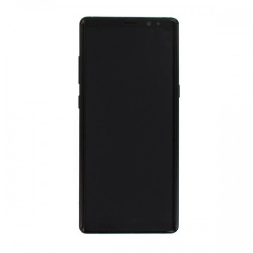 LCD displejs saderīgs ar Samsung N950 Note 8 ar rāmi / Midnight Black / (Atjaunots: Telemax) (Sadeguši ikonas uz balta fona)
