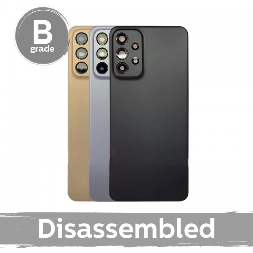 Aizmugurējais vāks saderīgs ar SamsungA236 A23 5G (A235 A23 4G) / melns / ar objektīvu 100% original (9/10 disassembled)