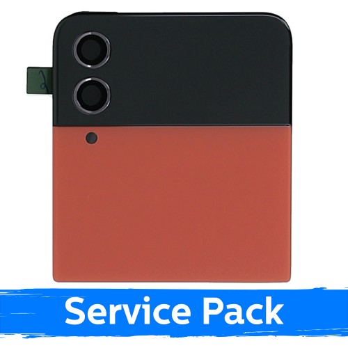 LCD displejs saderīgs ar Samsung F721 Z Flip4 (OUTER) ar rāmi / Sarkans / (Service Pack)