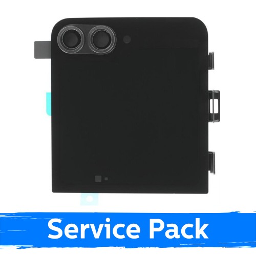 LCD displejs saderīgs ar Samsung F766 Z Flip7 (OUTER) ar rāmi / Jet melns / (Service Pack)