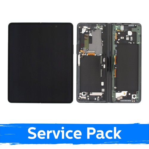LCD displejs saderīgs ar Samsung F926 Z Fold3 (INNER) ar rāmi / Phantom Green / (Service Pack)