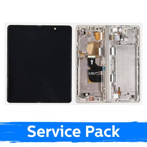 LCD displejs saderīgs ar Samsung F936 Z Fold4 (INNER) ar rāmi / Bēšs / (Service Pack)