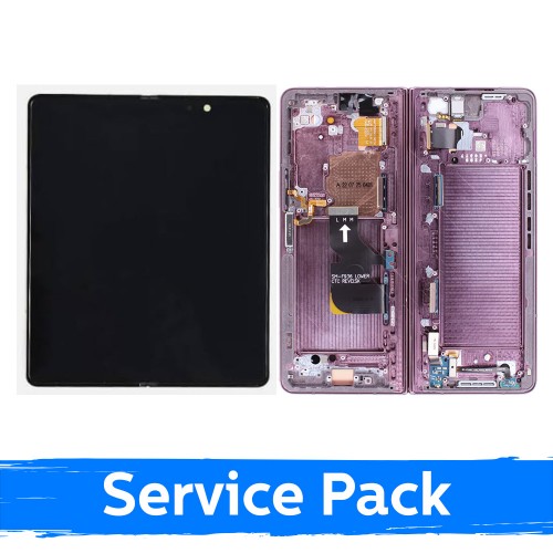 LCD displejs saderīgs ar Samsung F936 Z Fold4 (INNER) ar rāmi / Burgunds / (Service Pack)