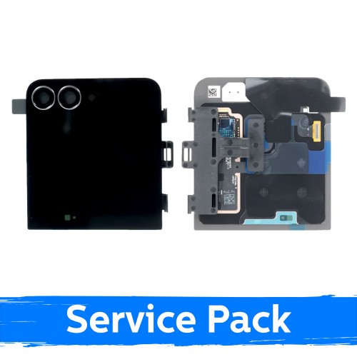 LCD displejs saderīgs ar Samsung F961 Z Flip7 FE (OUTER) ar rāmi / Melns / (Service Pack)