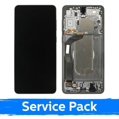 LCD displejs saderīgs ar Samsung S937 S25 Edge ar rāmi / Titanium Jet Black / (Service Pack)