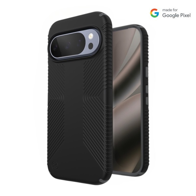 Speck Presidio2 Grip Magnet - Google Pixel 10 / Google Pixel 10 Pro maciņš (melns/Slate pelēks)