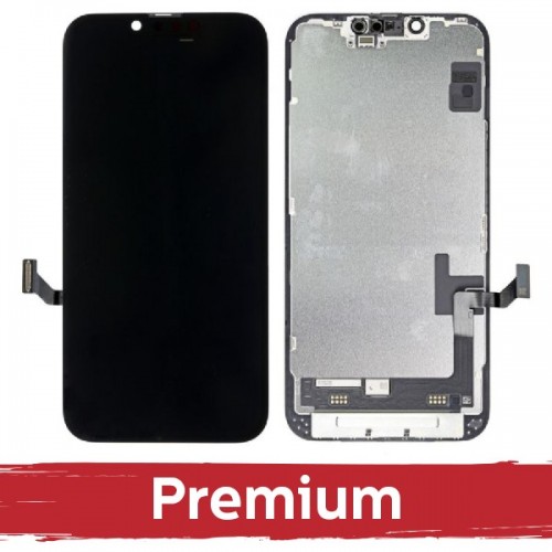 LCD displejs saderīgs iPhone 14 melns (SOFT OLED / Stable / Premium) *Self-Diagnosable*