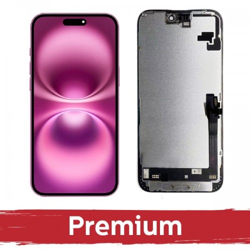 LCD ekrāns saderīgs ar iPhone 16 Plus melns (SOFT OLED / Stable / Premium) /*Removable IC*/