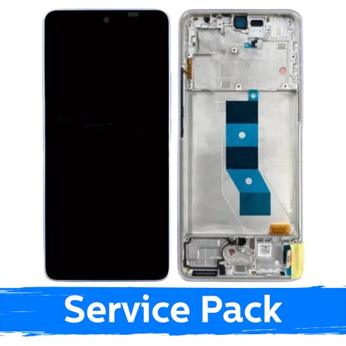 LCD displejs saderīgs ar Xiaomi Redmi Note 14 5G / Poco M7 Pro 5G ar rāmi / lavandas violets / (Service Pack)
