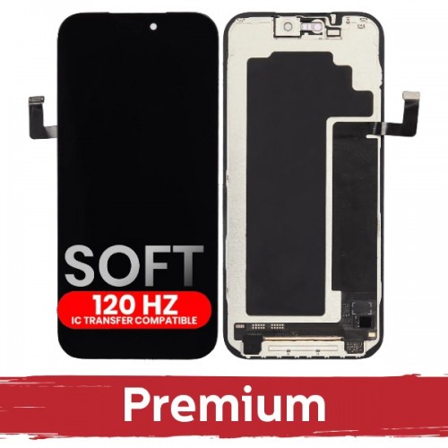 LCD displejs saderīgs ar iPhone 17 Pro Max melns (SOFT OLED / Stable 120Hz / Premium) *Removable IC*