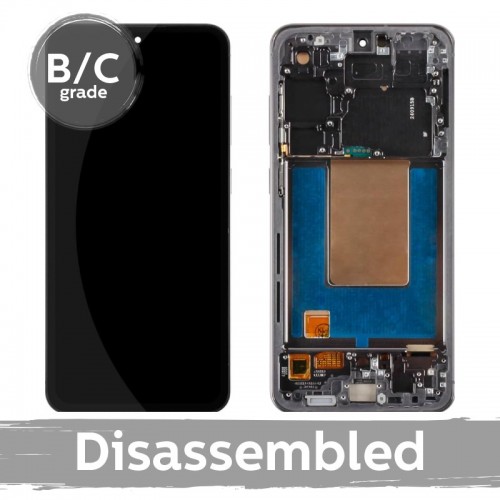 LCD displejs saderīgs ar Samsung S721 S24 FE ar rāmi / Graphite (melns) / (8.5/10 izjaukts)