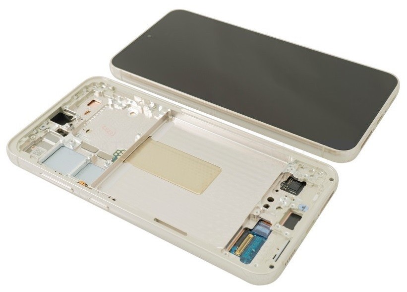 LCD screen Samsung S911 S23 5G ar touch screen un frame Cream original (service pack)