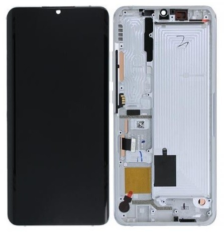 LCD screen Xiaomi Mi Note 10/Mi Note 10 Pro ar touch screen ar frame Glacier Balts original (service pack)