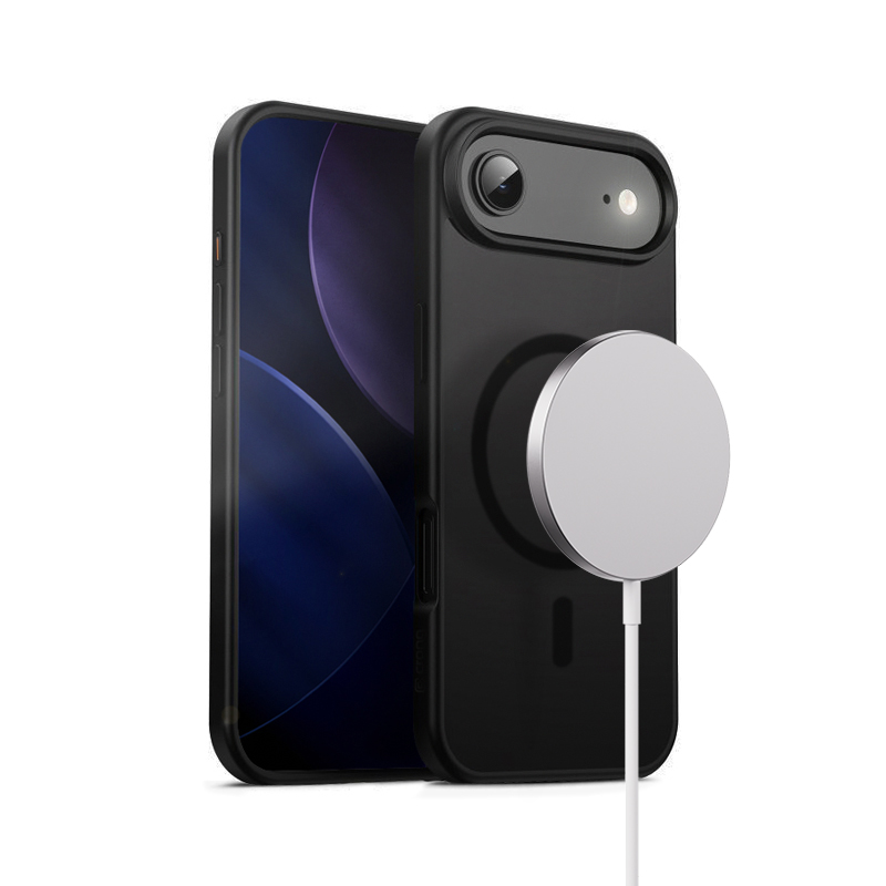 Crong Hybrid Frost MAG Cover - MagSafe iPhone Air maciņš (melns)