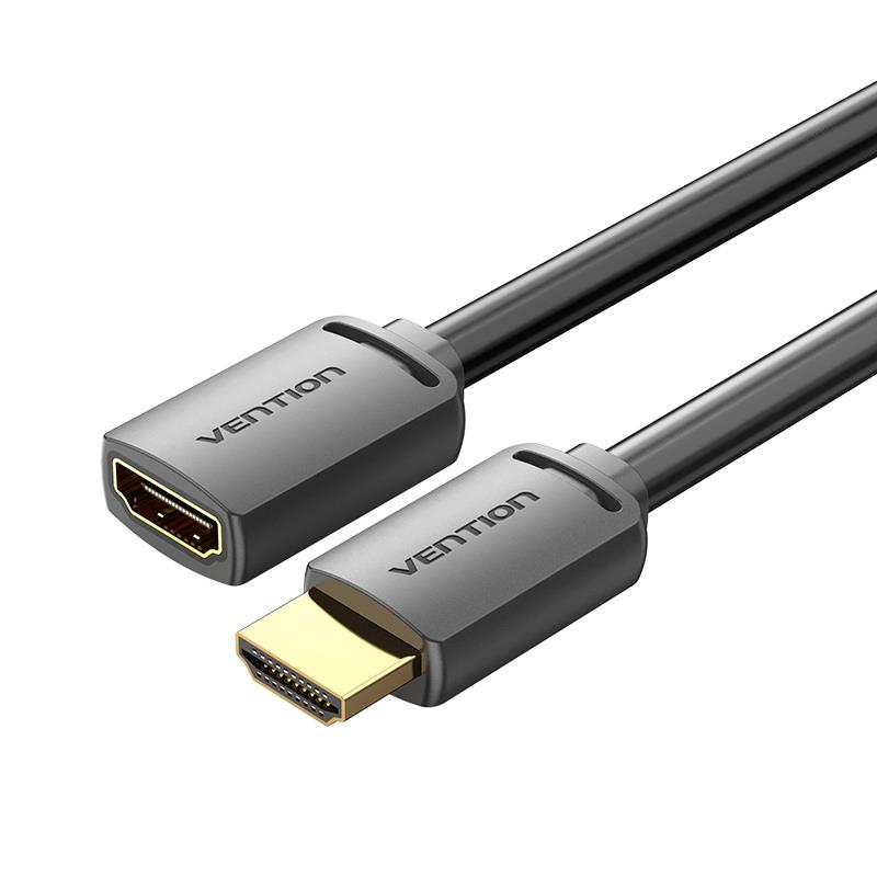 HDMI kabelis tēviņš/mātīte 4K 1m melns Vention