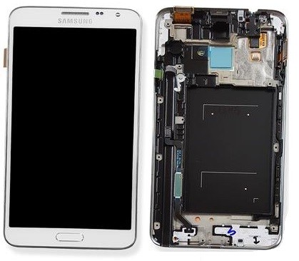 LCD screen Samsung N7505 Note 3 Neo ar touch screen un frame Balts original (service pack)