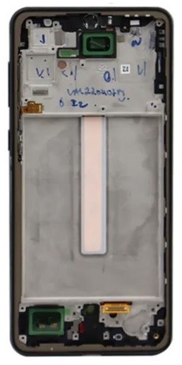 LCD screen Samsung A336 A33 5G 2022 ar touch screen un frame Melns OLED (real size)