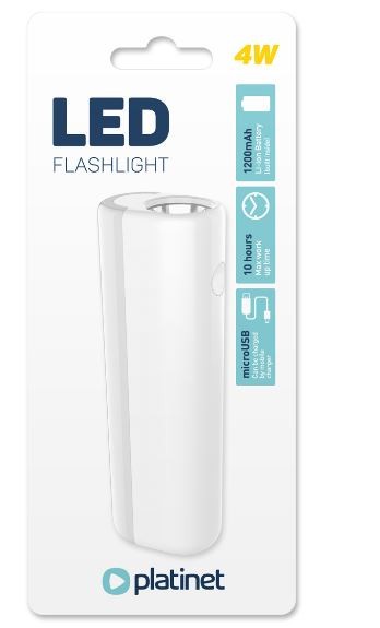 Platinet LED flashlight (4W 1200mAh) balts