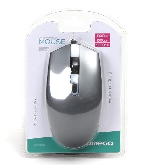Mouse OMEGA OM-0550 optical, pelēks