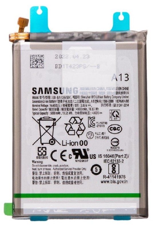 Oriģināls akumulators Samsung A136 A13 4900mAh EB-BA136ABY (servisa iepakojums)