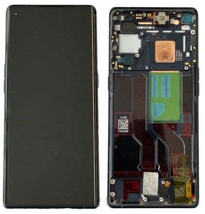 LCD screen Oppo Reno5 Pro 5G ar touch screen ar frame Melns original (used Grade C)