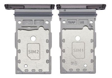 SIM kartes turētājs Samsung S911/S916 S23/S23 Plus Dual Black oriģināls (servisa iepakojums)