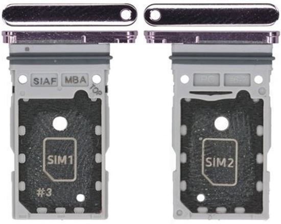 SIM kartes turētājs Samsung S911/S916 S23/S23 Plus Dual Lavandas krāsa oriģināls (servisa komplekts)