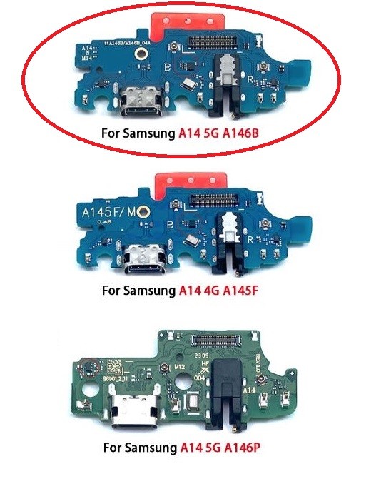 Flex Samsung A146B A14 5G 2023 priekš plugin, microphone, headphone connector original (service pack)
