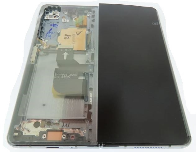 LCD screen Samsung F936 Z Fold4 5G ar touch screen (Inner) Pelēks Zaļš original (used Grade B)