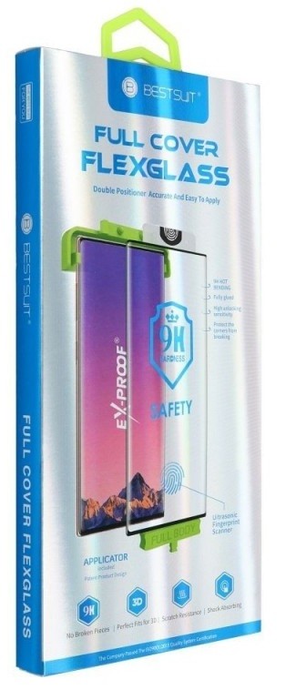 Screen protection glass Bestsuit Flexible Hybrid Glass 5D (Hot Bending) Samsung S928 S24 Ultra maciņš-friendly melns