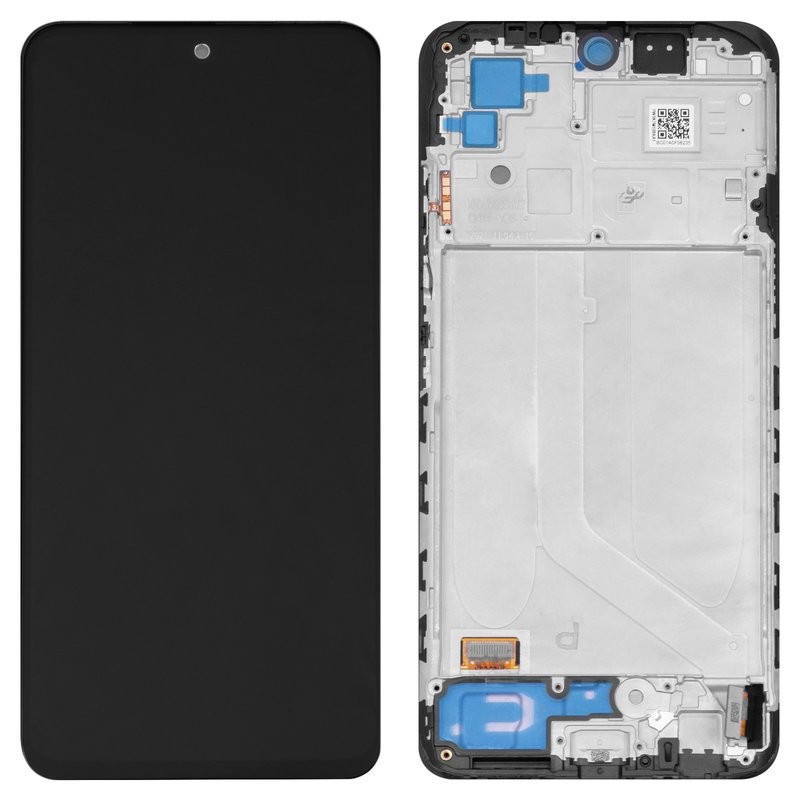 LCD screen Xiaomi Redmi Note 10/Redmi Note 10S/Poco M5s ar touch screen ar frame Melns OLED ORG
