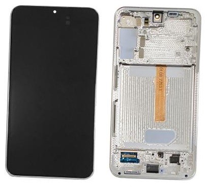 LCD screen Samsung S906 S22 Plus ar touch screen un frame Rozā Zeltains original (service pack)