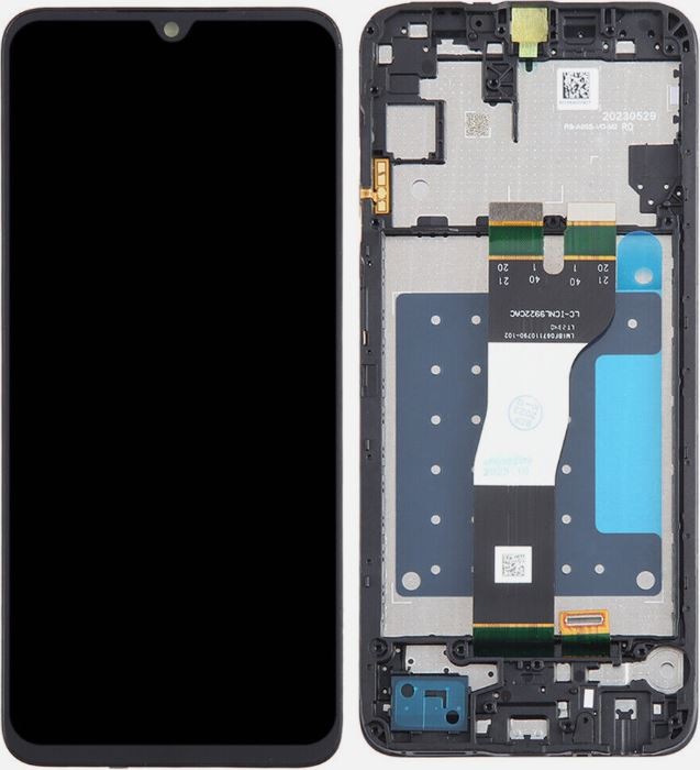 LCD screen Samsung A057 A05S 2023 ar touch screen un frame Melns original