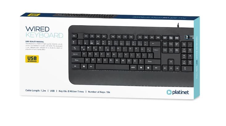 Wired keyboard Platinet PMK110B melns
