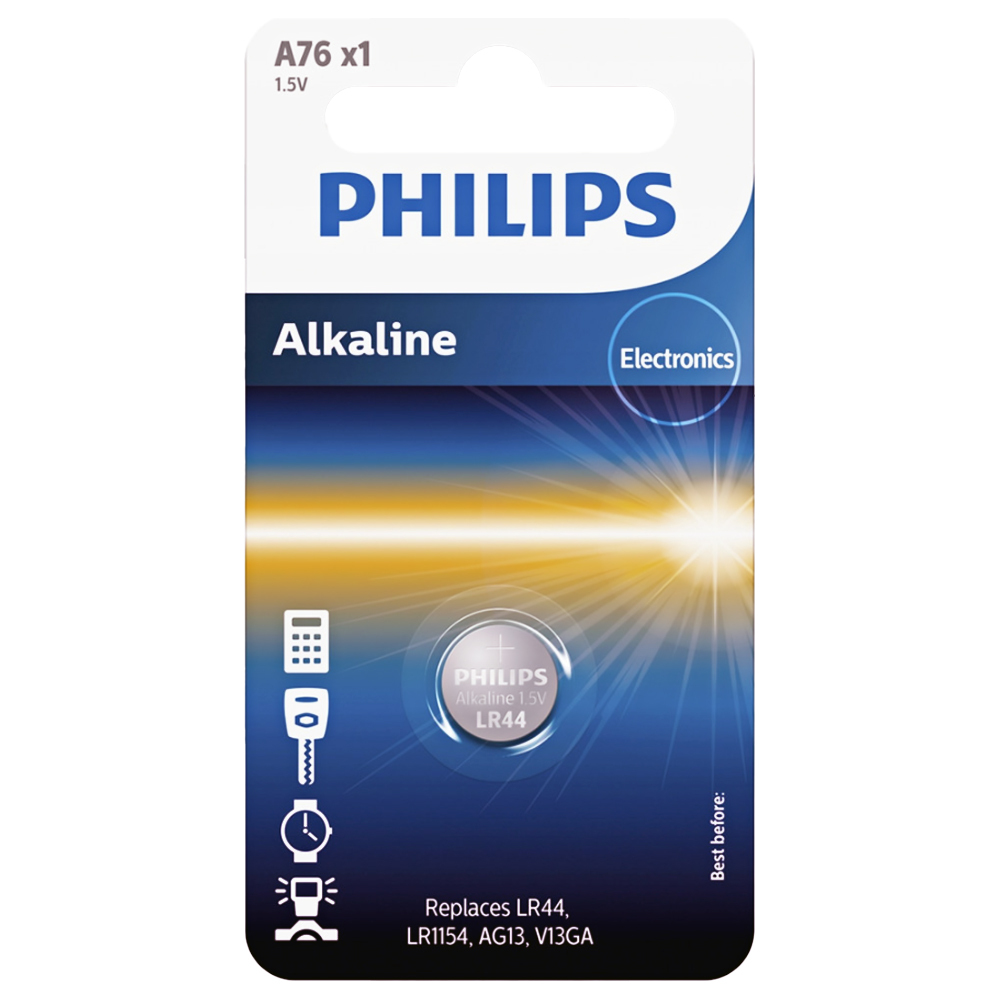 Baterija PHILIPS LR44/LR1154 Minicells Alkaline 1pc blistera iepakojums